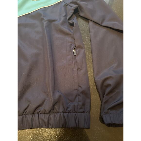 Lacoste Youth Track Suit Jacket Size 14 Full Zip Navy Blue Colorblock - Picture 9 of 10